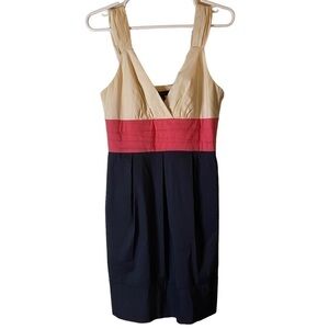 BCBGMAXAZRIA Block Color Mini Dress Cream Pink Navy Blue 4